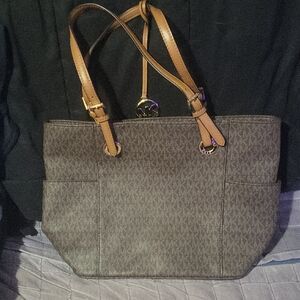 Michael Kors Tan and Brown Tote Bag